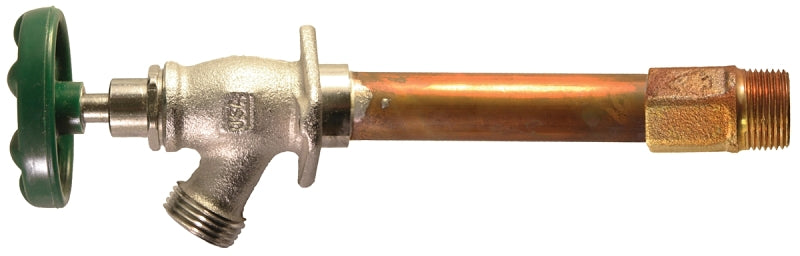 Arrowhead Brass 456 Series 456-12LF Wall Hydrant, 12 in OAL, 1/2 in Inlet, MIP x Copper Sweat Inlet, 3/4 in Outlet