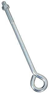 National Hardware N347-708 Eye Bolt, 5/8-11 Thread, Coarse Thread, 3-3/4 in L Thread, 1-1/4 in ID Dia Eye, Steel, Zinc