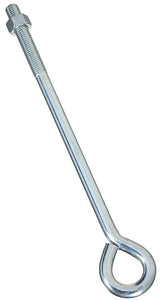 National Hardware N347-708 Eye Bolt, 5/8-11 Thread, Coarse Thread, 3-3/4 in L Thread, 1-1/4 in ID Dia Eye, Steel, Zinc