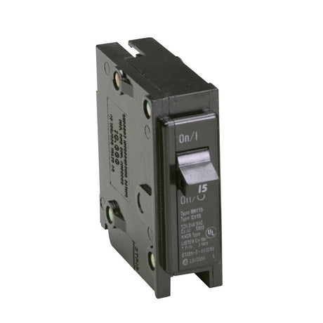 Cutler-Hammer BR115 Mini Circuit Breaker, Type BR, 15 A, 1-Pole, 120/240 V, Plug