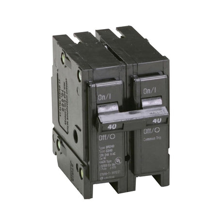 Cutler-Hammer BR240 Mini Circuit Breaker, Type BR, 40 A, 2-Pole, 120/240 V, Plug