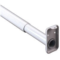 John Sterling Closet-Pro Series RP0022-48/72 Adjustable Closet Rod with Flange, 1 in Dia, 48 to 72 in L, Steel, Platinum