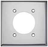 Eaton Wiring Devices 68-BOX Series Power Outlet Wallplate, Standard-Size, 4-1/2 in L, 4-9/16 in W, 2-Gang, Chrome