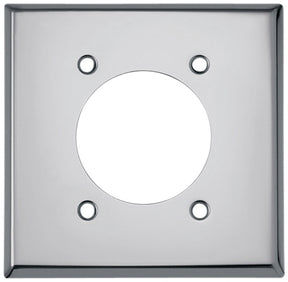 Eaton Wiring Devices 68-BOX Series Power Outlet Wallplate, Standard-Size, 4-1/2 in L, 4-9/16 in W, 2-Gang, Chrome