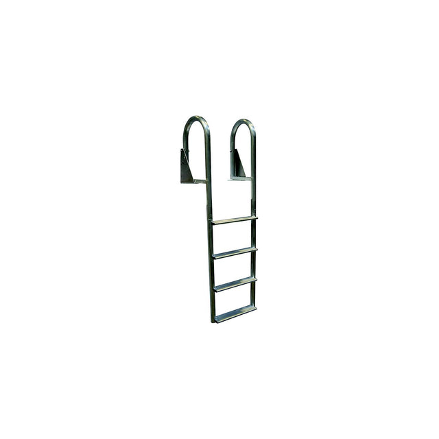 Dock Edge DE2124F Aluminum Flip Up Wide Step Ladder, 4-Step