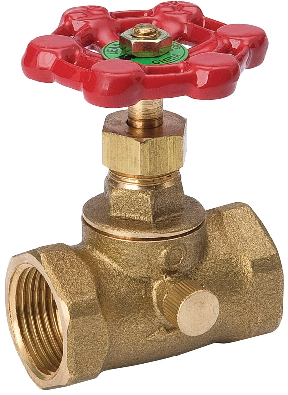 B & K ProLine Series 105-103NL Stop and Waste Valve, 1/2 in Connection, FIP, 125 psi Pressure, Brass Body