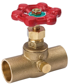 B & K ProLine Series 105-603NL Stop and Waste Valve, 1/2 in Connection, Compression, 125 psi Pressure, Brass Body