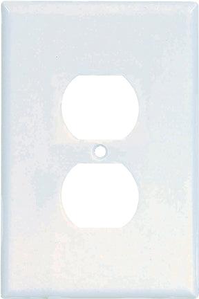 Eaton 2142W-BOX Duplex Oversize Receptacle Wallplate, 5-1/4 in L, 3-1/2 in W, 1-Gang, Thermoset, White, High-Gloss, Box, Pack of 10