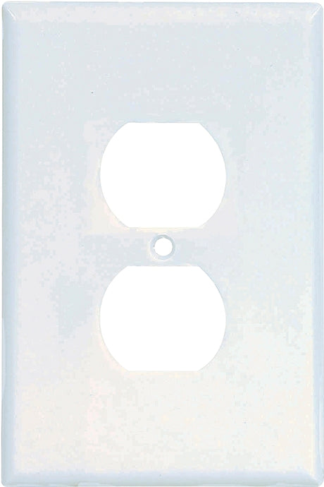 Eaton 2142W-BOX Duplex Oversize Receptacle Wallplate, 5-1/4 in L, 3-1/2 in W, 1-Gang, Thermoset, White, High-Gloss, Box, Pack of 10