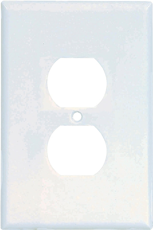 Eaton 2142W-BOX Duplex Oversize Receptacle Wallplate, 5-1/4 in L, 3-1/2 in W, 1-Gang, Thermoset, White, High-Gloss, Box, Pack of 10