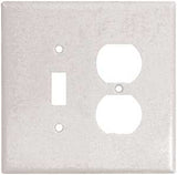 Eaton Wiring Devices 2148W-BOX Combination Wallplate, 4-1/2 in L, 4-9/16 in W, Oversize, 2-Gang, Thermoset, White, Pack of 10