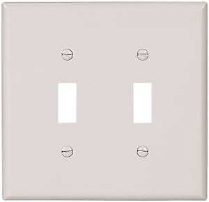 Eaton Wiring Devices 2149W-BOX Wallplate, 5-1/4 in L, 5.31 in W, 2 -Gang, Thermoset, White, Pack of 10