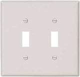 Eaton Wiring Devices 2149W-BOX Wallplate, 5-1/4 in L, 5.31 in W, 2 -Gang, Thermoset, White, Pack of 10
