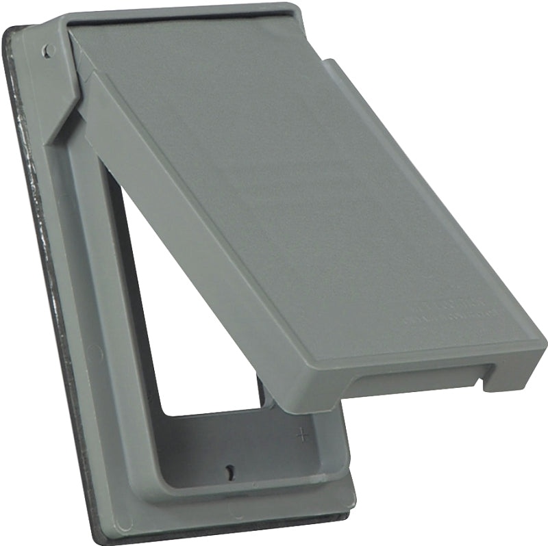 Eaton Wiring Devices S2966 Cover, 4-3/4 in L, 2-61/64 in W, Rectangular, 1-Gang, Thermoplastic, Gray, Electro-Plated