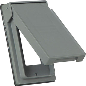Eaton Wiring Devices S2966 Cover, 4-3/4 in L, 2-61/64 in W, Rectangular, 1-Gang, Thermoplastic, Gray, Electro-Plated