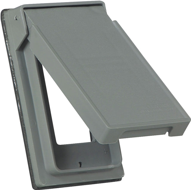 Eaton Wiring Devices S2966 Cover, 4-3/4 in L, 2-61/64 in W, Rectangular, 1-Gang, Thermoplastic, Gray, Electro-Plated