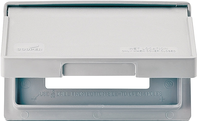 Eaton Wiring Devices S3966 Cover, 7 in L, 4-1/2 in W, Rectangular, 1-Gang, Thermoplastic, Gray, Electro-Plated