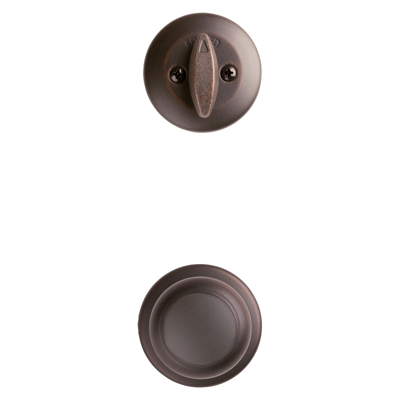 Kwikset 96870-100 Handleset, 3 Grade, Brass, Venetian Bronze, 2-3/8 x 2-3/4 in Backset, KW1 Keyway, 1-3/4 in Thick Door