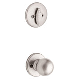 Kwikset 96870-099 Handleset, 3 Grade, Brass, Satin Nickel, 2-3/8 x 2-3/4 in Backset, KW1 Keyway, 1-3/4 in Thick Door