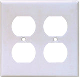 Eaton Wiring Devices 2150W-BOX Receptacle Wallplate, 4-1/2 in L, 4-9/16 in W, 2 -Gang, Thermoset, White, Pack of 10