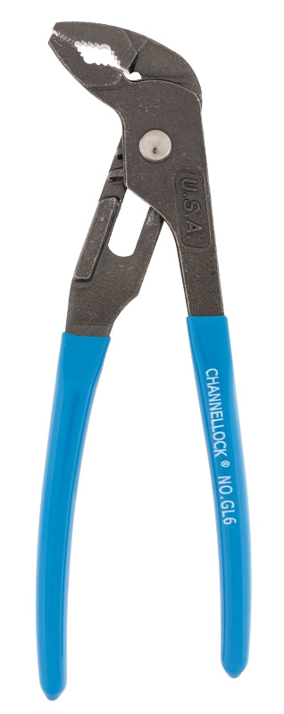 Channellock GRIPLOCK GL6 Tongue and Groove Pliers, 6-1/2 in OAL, 1.06 in Jaw Opening, Blue Handle, Cushion Grip Handle