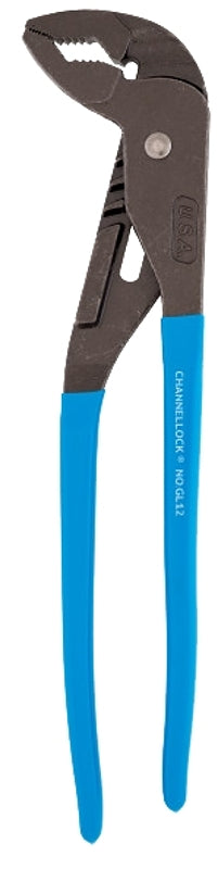 Channellock GRIPLOCK GL12 Tongue and Groove Pliers, 12-1/2 in OAL, 2-1/4 in Jaw Opening, Blue Handle, 1.77 in L Jaw