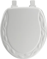 Mayfair 34EC-000 Toilet Seat, 16-1/2 in L, 14.4 in W, 2 in H, Round, Wood, White, Twist Hinge