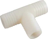 Anderson Metals 53725-0806 Reducing Union Tee, 1/2 x 1/2 x 3/8 in, Barb, Nylon