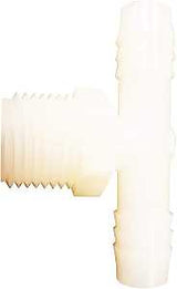 Anderson Metals 53772-0404 Hose Tee, 1/4 in, Barb, 1/4 in, MPT, Nylon