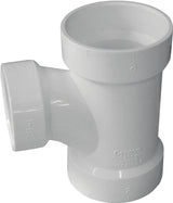 Canplas 192128L DWV Sanitary Pipe Tee, 2 x 1-1/2 in, Hub, PVC, White
