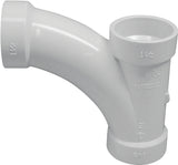 Canplas 194302 DWV Combination Tee Pipe Wye, 2 in, Hub, PVC, White, SCH 40 Schedule