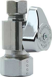 BrassCraft G2CR14X CD Stop Valve, 1/2 x 3/8 in Connection, Compression, 125 psi Pressure, Brass Body, 2.28 in L