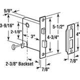 Defender Security E 2294 Mortise Interior Lockset, Polished Brass, Steel