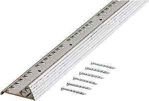 M-D 78055 Fluted Carpet Gripper, 36 in L, 1-3/8 in W, Aluminum, Silver, Pack of 6