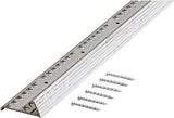 M-D 78055 Fluted Carpet Gripper, 36 in L, 1-3/8 in W, Aluminum, Silver, Pack of 6