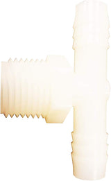 Anderson Metals 53772-0808 Hose Tee, 1/2 in, Barb, 1/2 in, MPT, Nylon