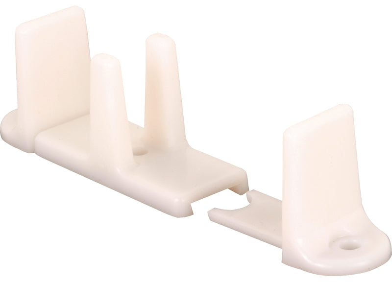 Prime-Line N 6761 Door Guide, 2-1/8 in L x 1-1/4 in H Dimensions, Nylon, White, Floor, 2/PK
