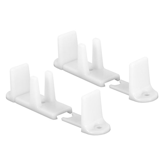 Prime-Line N 6761 Door Guide, 2-1/8 in L x 1-1/4 in H Dimensions, Nylon, White, Floor, 2/PK