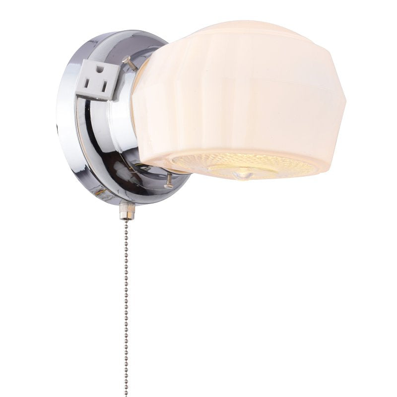 Boston Harbor W39CH01LS-34473L Bracket Wall Light Fixture, 60 W, 1-Lamp, A19 or CFL Lamp, Steel Fixture, Chrome Fixture