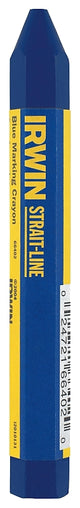 Irwin STRAIT-LINE 66402 Standard Lumber Crayon, Blue, 1/2 in Dia, 4-1/2 in L, Pack of 12