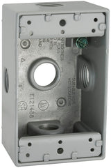 Hubbell 5323-0 Weatherproof Box, 18.3 cu-in, 5-Outlet, 1-Gang, Aluminum, Powder-Coated, Gray