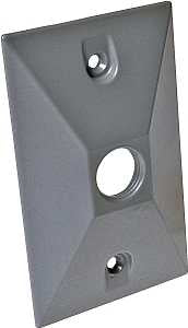 Hubbell 5186-0 Cover, Cluster, Lampholder, 4-19/32 in L, 2-27/32 in W, 1-Gang, Zinc, Gray, 20/CT