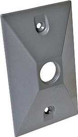 Hubbell 5186-0 Cover, Cluster, Lampholder, 4-19/32 in L, 2-27/32 in W, 1-Gang, Zinc, Gray, 20/CT