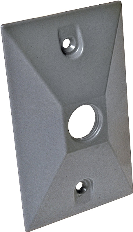 Hubbell 5186-0 Cover, Cluster, Lampholder, 4-19/32 in L, 2-27/32 in W, 1-Gang, Zinc, Gray, 20/CT