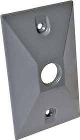 Hubbell 5186-0 Cover, Cluster, Lampholder, 4-19/32 in L, 2-27/32 in W, 1-Gang, Zinc, Gray, 20/CT