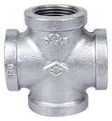 ProSource PPG180-25 Pipe Cross, 1 in, Female, Malleable Iron, 40 Schedule, 300 psi Pressure
