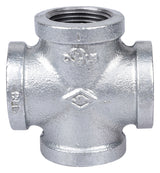 ProSource PPG180-25 Pipe Cross, 1 in, Female, Malleable Iron, 40 Schedule, 300 psi Pressure