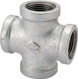 ProSource PPG180-40 Pipe Cross, 1-1/2 in, Female, Malleable Iron, 40 Schedule, 300 psi Pressure