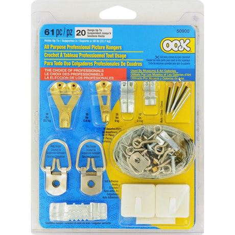 OOK 50900 Picture Hanging Kit, 10 to 30 lb, Steel, Zinc