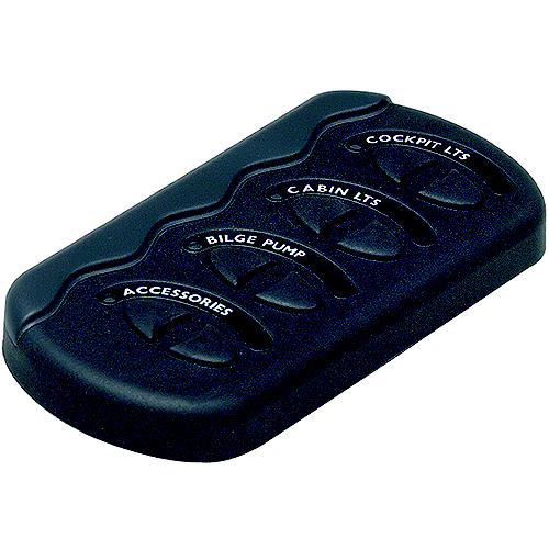 Marinco Contour Generation II Sprayproof Switch Panel With Fuse(s) - Black